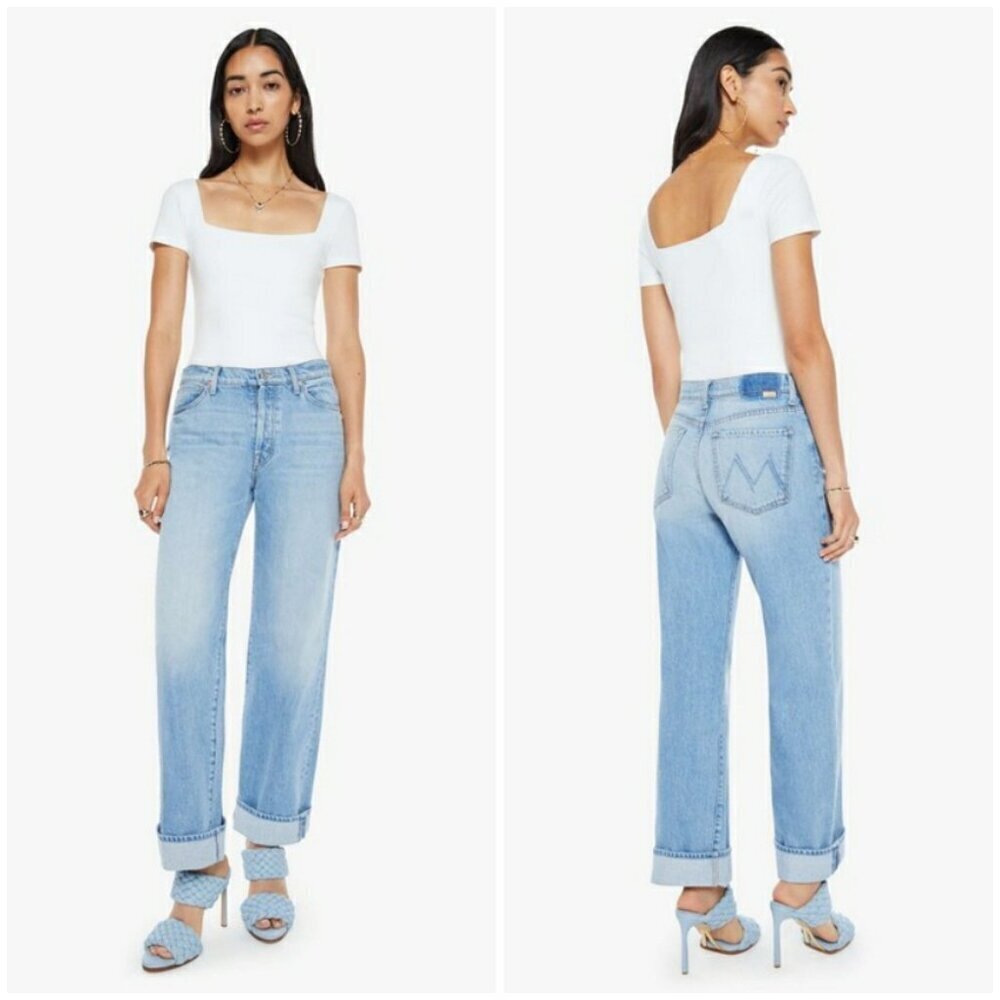 💕MOTHER SUPERIOR💕 The Dodger Button Hover Cuff Jeans ~ Funk N' Flair 28 NWOT
